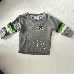 Designer Mish Boys Gray Waffle Knit Shirt with Star Accents